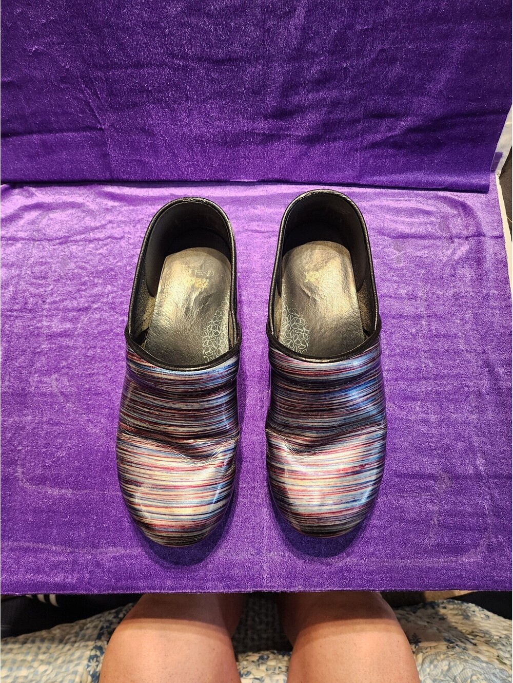 Dansko XP 2.0 Professional Striped Leather Clogs Size 40